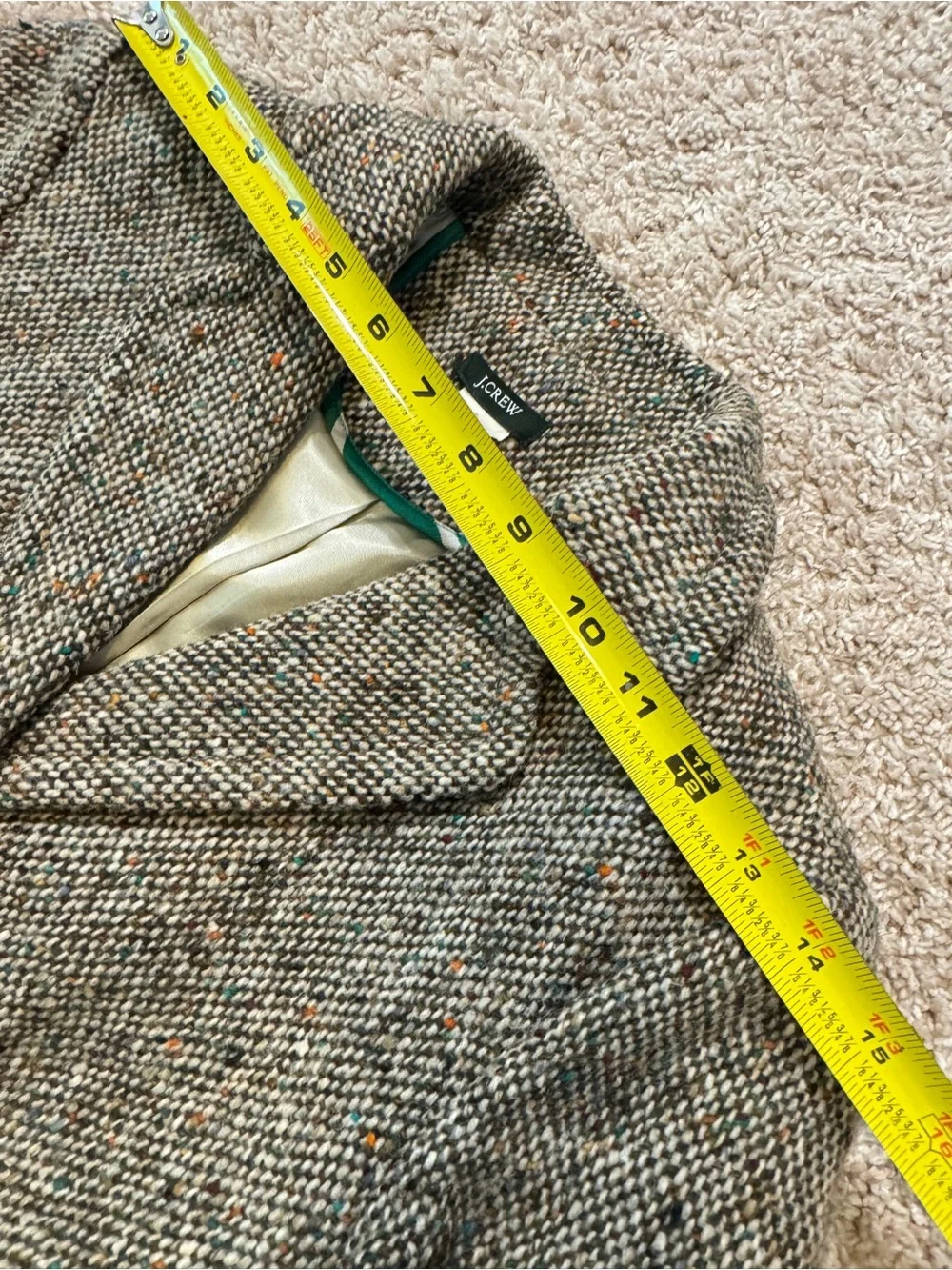 Vintage 2005 J Crew Wool Alpaca Tweed Blazer Jacket Size 8 Style 72255
